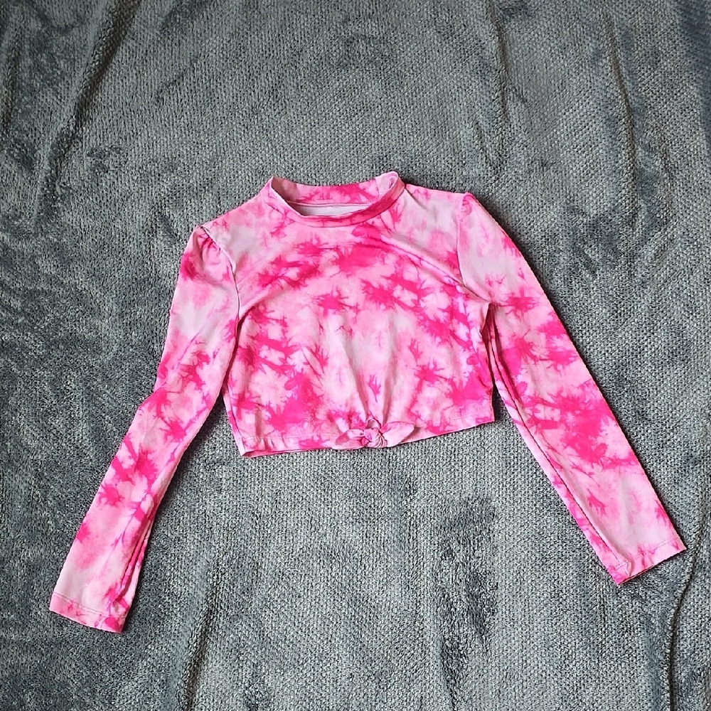 More Than Magic Pink Tie-Dye Kids Swim Rashguard